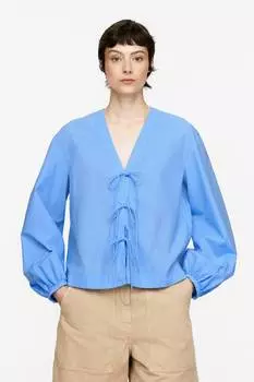Блузка с завязками Arket, голубой