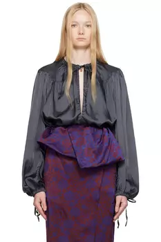 Блузка с завязками Dries Van Noten, цвет raf