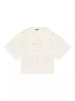 Блузка с завязками GANNI, белый