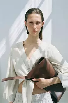 Блузка с завязками H&M, белый