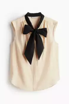 Блузка с завязками H&M, бежевый
