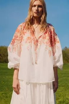 Блузка с завязками H&M, красный