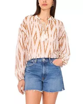 Блузка с завязками и кисточками VINCE CAMUTO, коричневый/бежевый