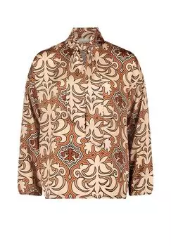 Блузка с завязками и узором CARTOON, цвет Brown Cream