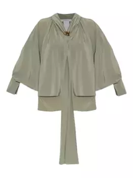Блузка с завязками MAX MARA, зеленый
