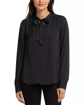 Блузка с завязками на шее NYDJ, черный