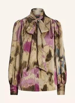 Блузка с завязками на воротнике LAUREN RALPH LAUREN, светло-зеленый/фуксия/темно-зеленый