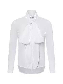 Блузка с завязками на воротнике Marie Lund, белый