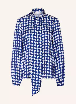 Блузка с завязками на воротнике rich&royal, темно-синий/белый