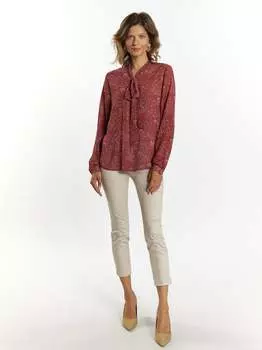 Блузка с завязками на воротнике Usha, красный