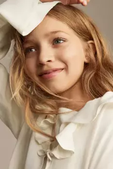 Блузка с завязками спереди H&M, белый