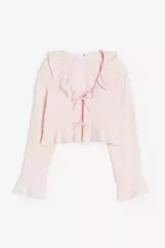 Блузка с завязками спереди H&M, розовый
