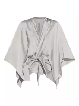 Блузка с завязками спереди в форме полумесяца Rick Owens, серебяный