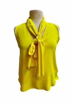 Блузка с завязкой на шее желтого цвета SEVENTY