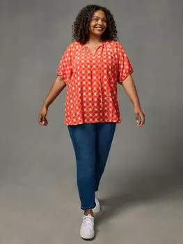 Блузка с завязкой спереди Live Unlimited Curve, красный