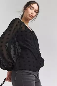 Блузка с завязкой спереди Simply Be, черный