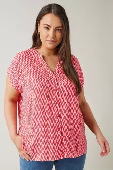 Блузка с зигзагообразным узором Evans, красный