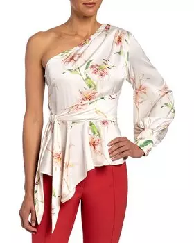 Блузка Santorelli Vega с имитацией запаха на одно плечо, бежевый