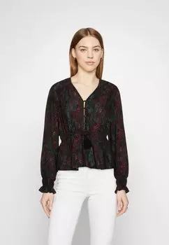 Блузка Scotch & Soda V-образный вырез PEPLUM, разноцветный