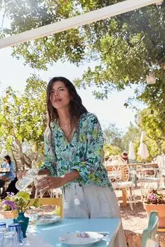 Блузка Serena из хлопка Boden, зеленый