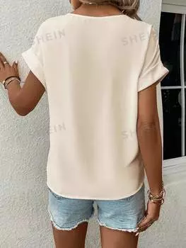 Блузка Shein Clasi с открытыми плечами и рукавами, хаки