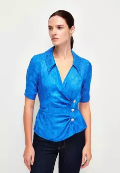 Блузка Shirred Short Sleeve adL, синий