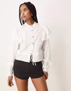 Блузка Sister Jane Sweet Pea с оборками белого цвета