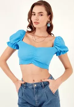 Блузка Slim Fit LELA, синяя