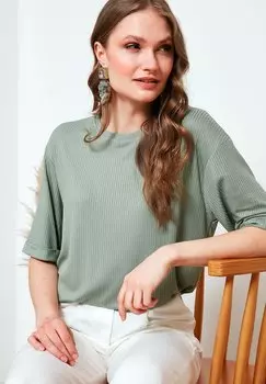 Блузка Slim Fit LELA, зеленая