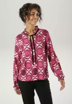 Блузка-слип Aniston CASUAL с модным графическим принтом - НОВАЯ КОЛЛЕКЦИЯ, бордовый