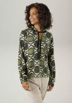 Блузка-слип Aniston CASUAL с модным графическим принтом - НОВАЯ КОЛЛЕКЦИЯ, белый