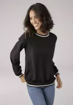 Блузка-слип Laura Scott с контрастным поясом из блестящей пряжи, черный