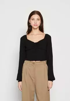 Блузка SMOCKED CINCH FRONT Hollister Co., черный