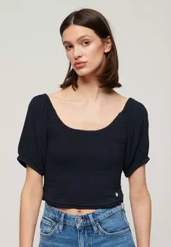 Блузка SMOCKED Superdry, синий