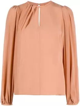 Блузка со сборками Elisabetta Franchi, розовый