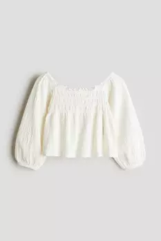 Блузка со сборками H&M, белый
