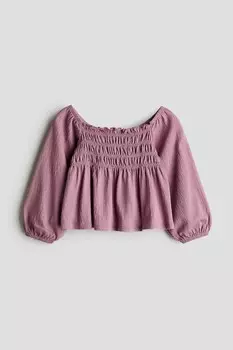Блузка со сборками H&M, фиолетовый