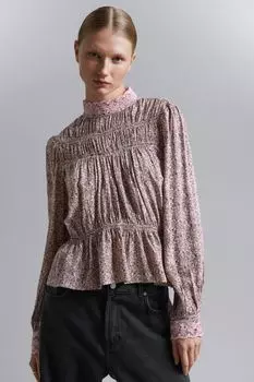 Блузка со сборками H&M, розовый