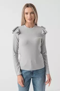 Блузка со сборками и вырезами Gap, серебряный