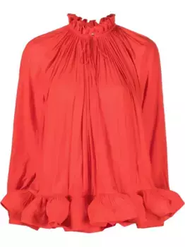 Блузка со сборками Lanvin, красный