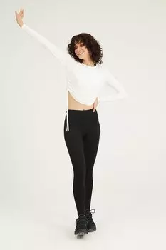 Блузка со сборками сбоку, экрю QUZU