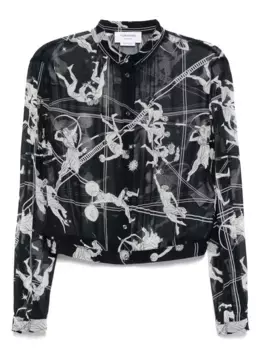 Блузка со сборками THOM BROWNE, синий