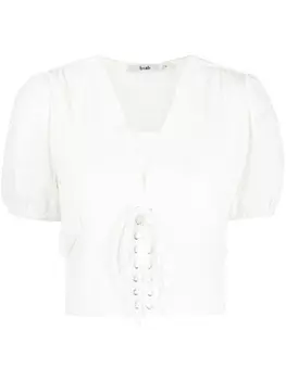Блузка со шнуровкой и сборками b+ab, белый