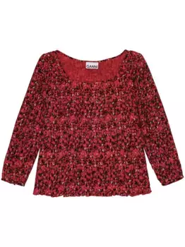 Блузка со складками GANNI, красный