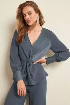 Блузка со скрещенным передом Next, серый