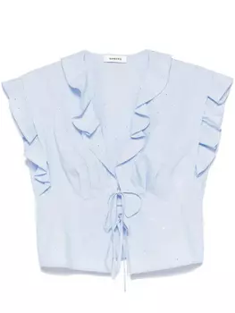 Блузка со стразами SANDRO, синий