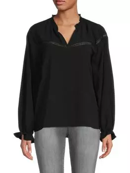 Блузка со вставками Bobeau Black
