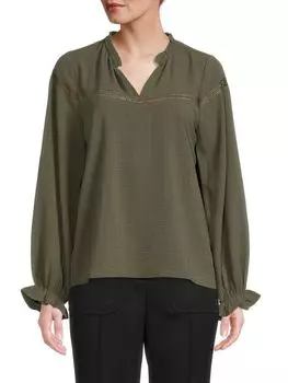 Блузка со вставками Bobeau Olive