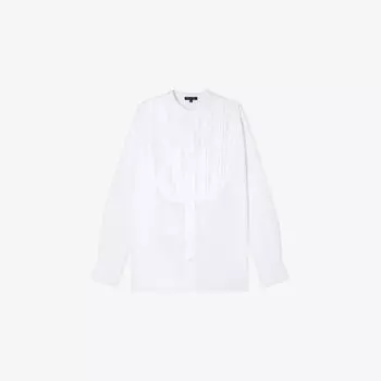 Блузка Soeur Eleanore из хлопка с плиссировкой спереди, белый