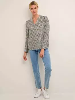 Блузка Somia с длинными рукавами KAFFE, черный/регата